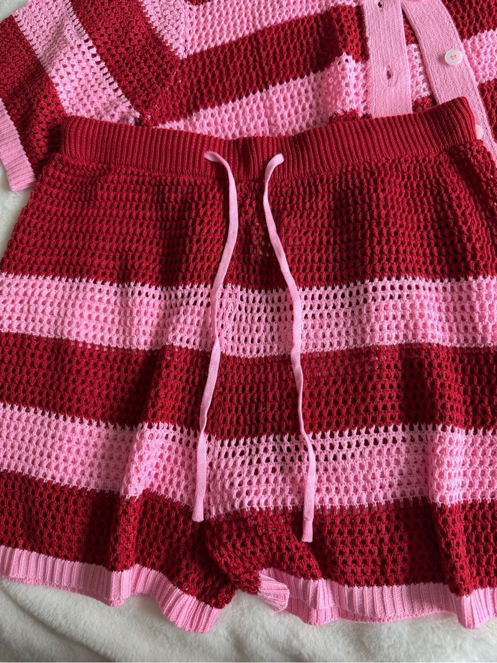 Tankaneo Knit Set Women’s Medium Red Pink - Picture 4 of 9